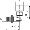 TECE TECEflex kolano 90° rozmiar 25 x 3/4" GZ mosiądz standard 767525